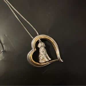 VTG BGE I LOVE LABS 925 HEART DANGLE STERLING SILVER BRADFORD EXCHANGE necklace